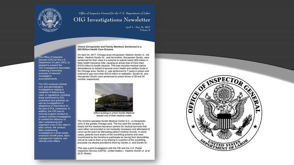 Office Of Inspector General - U.S. Department Of Labor